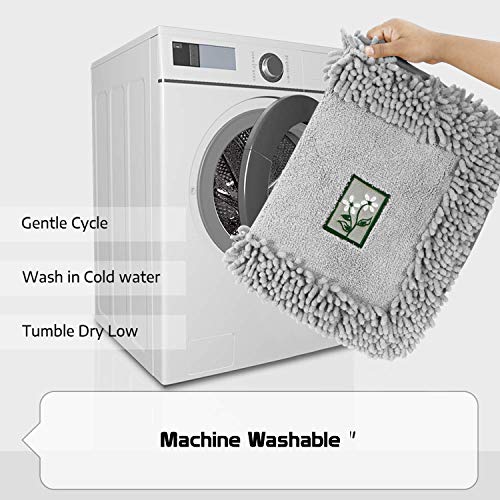 HOKIPO® Soft Microfiber Bath Mats for Home, 40x60cm, Grey (AR-2852-GRY) - Image 3