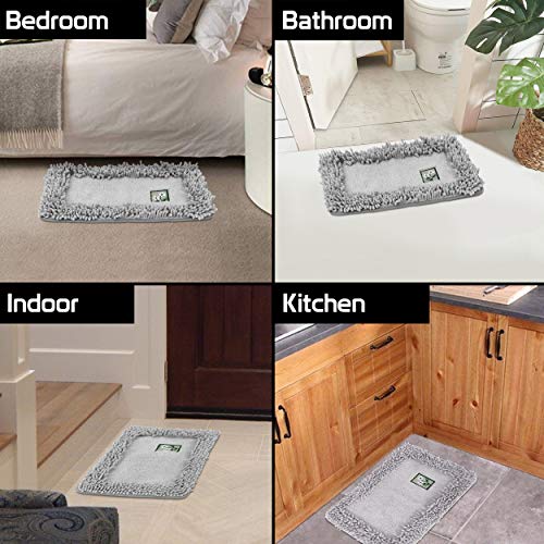 HOKIPO® Soft Microfiber Bath Mats for Home, 40x60cm, Grey (AR-2852-GRY) - Image 4