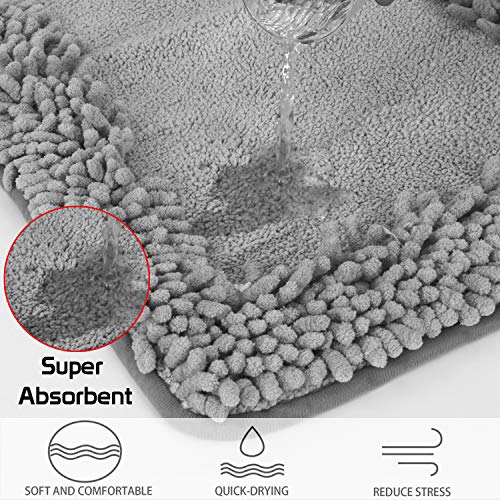 HOKIPO® Soft Microfiber Bath Mats for Home, 40x60cm, Grey (AR-2852-GRY) - Image 5