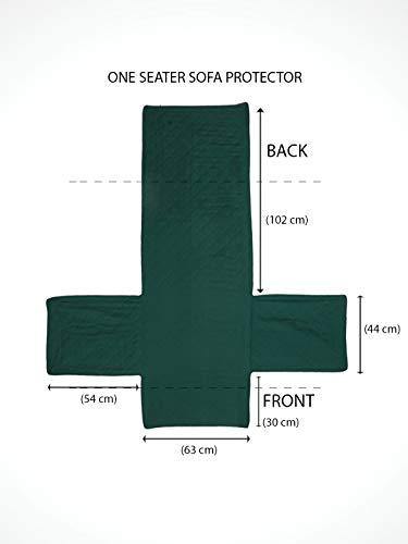@home by Nilkamal Reversible 1 Seater Polyester Sofa Cover, Emerald & Light Green - Image 2