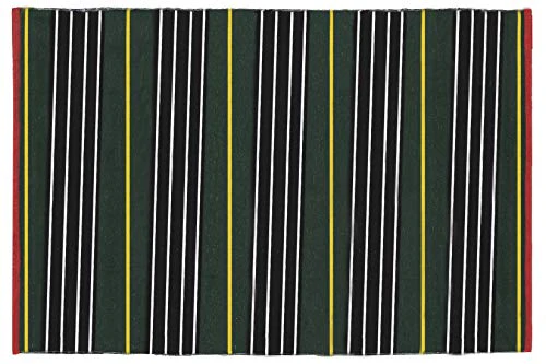 Home Candy Elegant Striped Cotton Blend Rug - 48"x72", Blue and Brown - Image 3