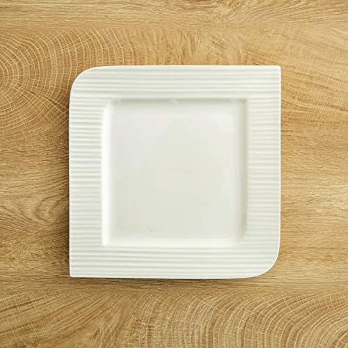 Home Centre Alamode Bone China Square Dinner Plate - White - Image 4