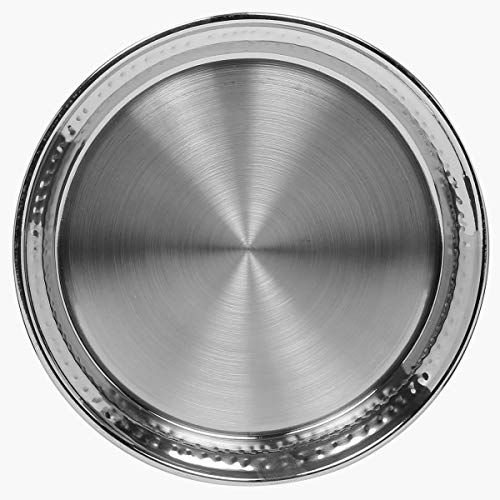 Home Centre Blaze Panchavati Hammered Stainless Steel Side Plate - Silver - Image 3