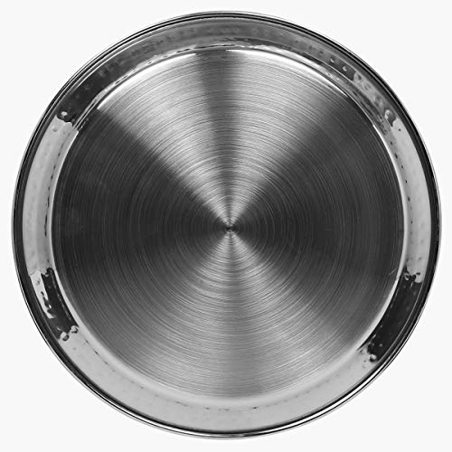 Home Centre Blaze Panchavati Hammered Stainless Steel Side Plate - Silver - Image 4