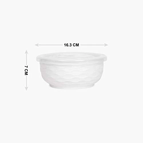 Home Centre Brook Ceramic Bowl with Lid - White - Image 2