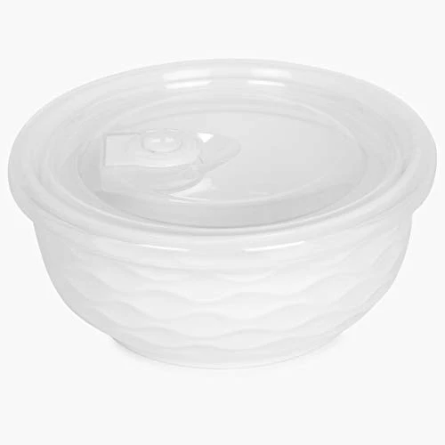 Home Centre Brook Ceramic Bowl with Lid - White - Image 4