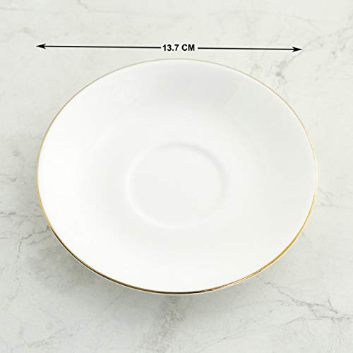 Home Centre Corsica Solid Cup and Saucer- Set of 6 - Image 4