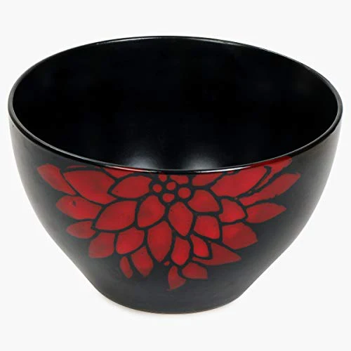 Home Centre Dahlia Stoneware Bowl - Black - Image 6