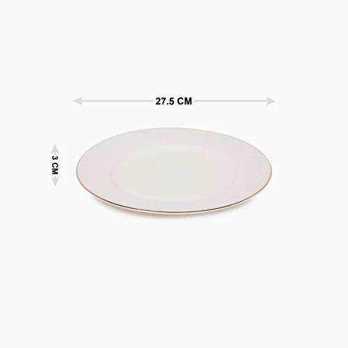 Home Centre Divine Dinner Plate - 27 cm - White - Image 2
