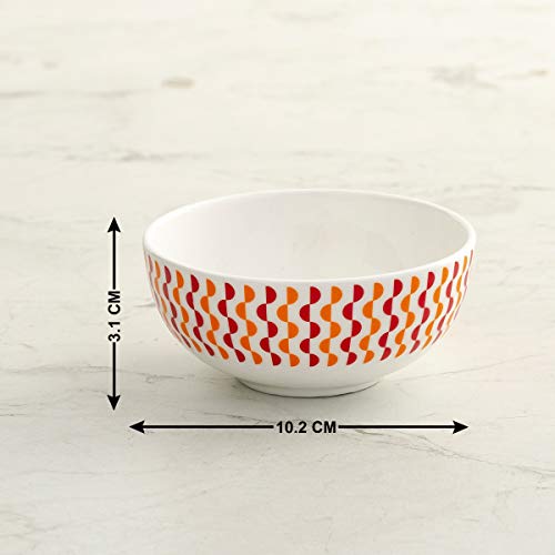 Home Centre Mandarin Emily Printed Katori - Set of 4 - Image 4