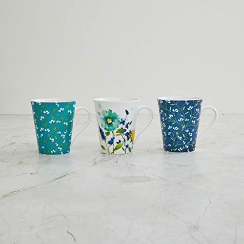Home Centre Mandarin Floral Print Mugs - Set of 3 - Image 3