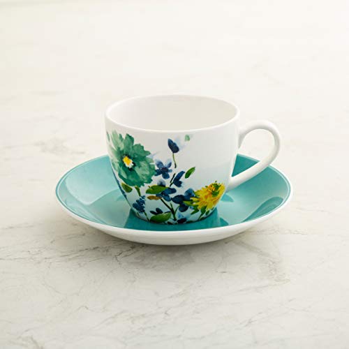 Home Centre Mandarin Printed Cup and Saucer - Set of 12 - Image 2