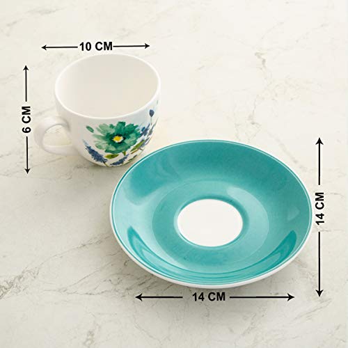Home Centre Mandarin Printed Cup and Saucer - Set of 12 - Image 3