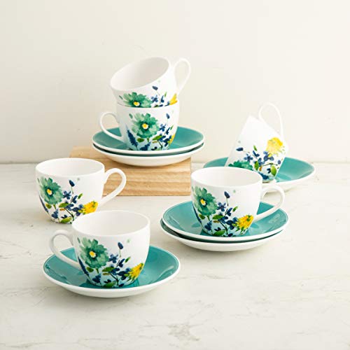 Home Centre Mandarin Printed Cup and Saucer - Set of 12 - Image 4