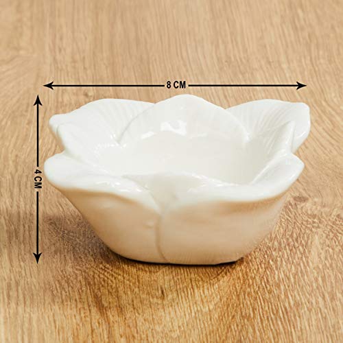 Home Centre Redolance Flower T-Light Holder- Set of 2 Pcs - White - Image 3
