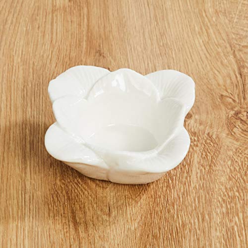 Home Centre Redolance Flower T-Light Holder- Set of 2 Pcs - White - Image 4