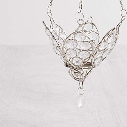 Home Centre Redolance Hanging Stone Embellished Floral T-Light Holder - Silver - Image 4