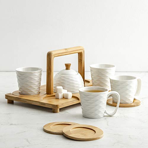 Home Centre Rhodes-Camolin 5-Piece Tea Set with Bamboo Stand