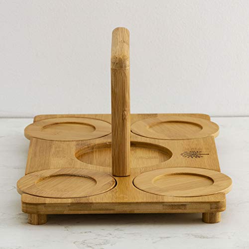 Home Centre Rhodes-Camolin 5-Piece Tea Set with Bamboo Stand - Image 5