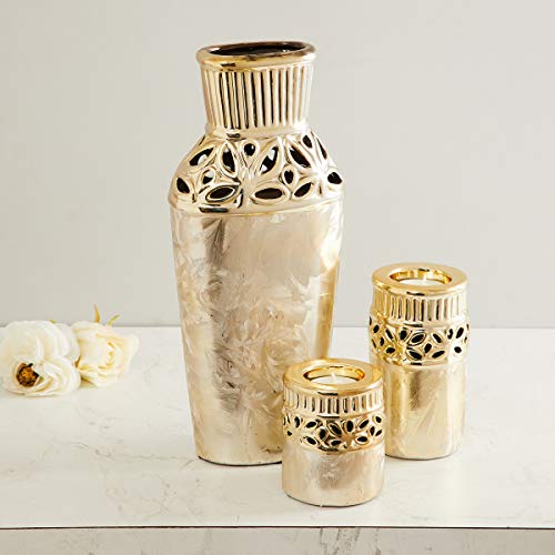 Home Centre Stellar Fantasy Laser-Cut Vase with T-Light Holder - Set of 3