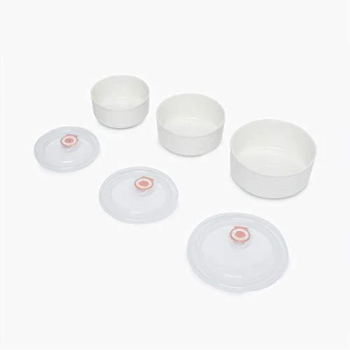 Home Centre Theon-Evan 3-Piece Bowl Set with Lid - White - Image 6