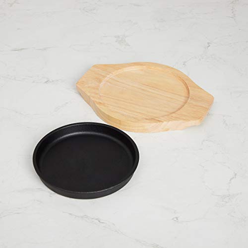 Home Centre Truffles-Hazel Sizzler Plate with Wooden Base - Black - Image 5