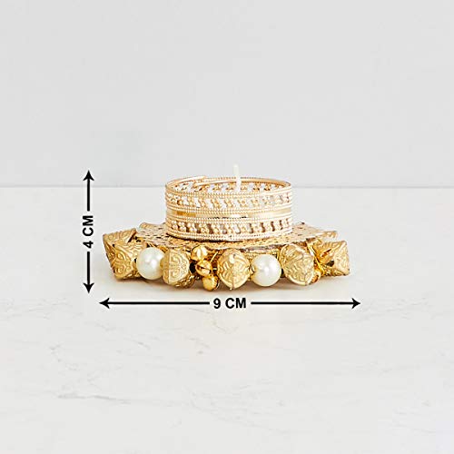 Home Centre Utsav Beaded T-Light Holder- Set of 2 - Image 4