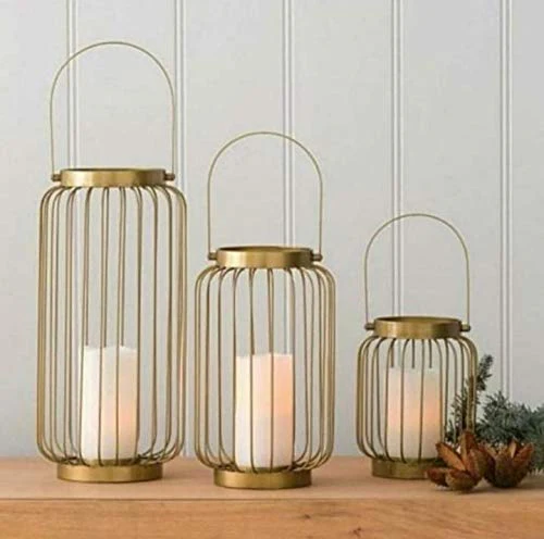 HOMEIVA Lantern Candle Holders (Vintage) (Set of 3) - Image 3