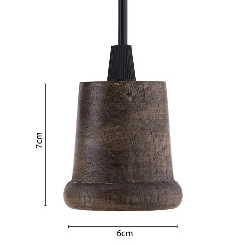Homesake® Edison Filament Wooden Walnut Taper Bulb Holder, Urban, Retro, Nordic Style, with Fixture, Set of 2 - Image 2