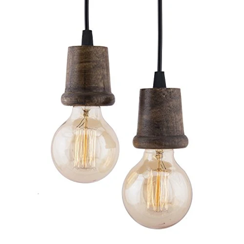 Homesake® Edison Filament Wooden Walnut Taper Bulb Holder, Urban, Retro, Nordic Style, with Fixture, Set of 2 - Image 6