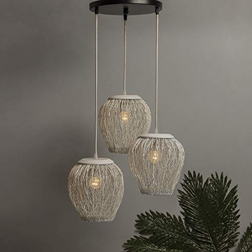 Homesake 60 Watts Chandelier Light, White, Round
