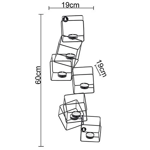 Homesake Metal Wall Sconce Cubic Votive Tealight Candle Holder with Scented Candles - Image 2