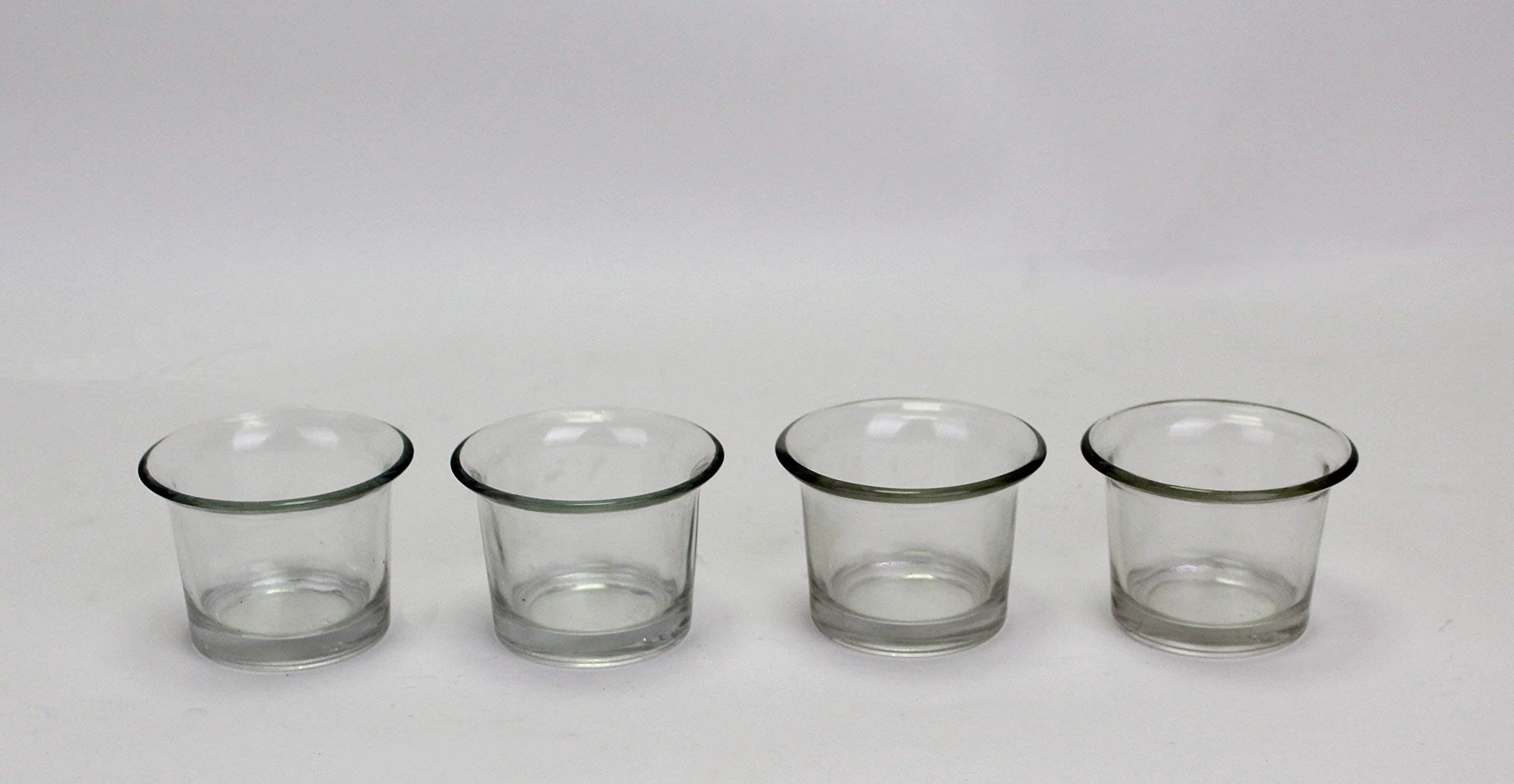 Hosley 4 Piece Glass Tea Light Candle Holder, Clear