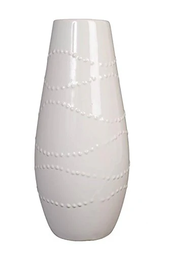 Hosley Large 12 Tall White Ceramic Vase by HG Global