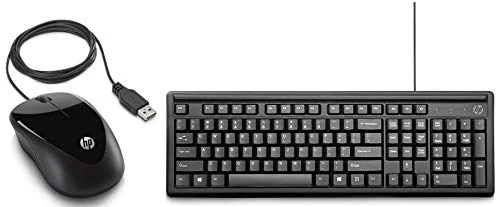 HP X1000 Wired Mouse (Black/Grey) + HP 100 Wired USB Keyboard