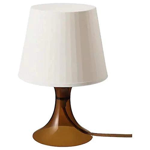 Ikea LAMPAN 11 Inch Table Lamp (White, Brown, 0.29 m)