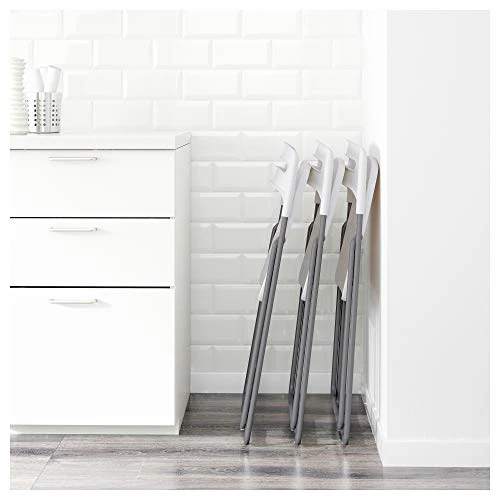 Ikea Nisse Folding Chair, Silver-Colour/White - Image 3