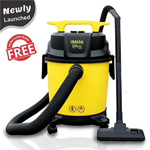 Inalsa Vacuum Cleaner Wet and Dry Micro WD10-1000W with 3in1 Multifunction Wet/Dry/Blowing| 14KPA Suction and Impact Resistant Polymer Tank,(Yellow/Black) - Image 4