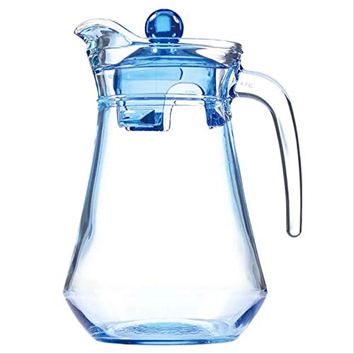 Incrizma Glass jug Pitcher with Lid 1.3 LTR - Blue Color (Blue, 1.3) - Image 3