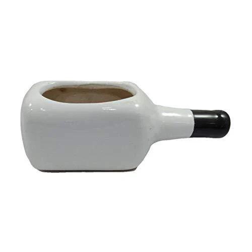 India Meets India Ceramic Flower Vase (White_8X3 Inch) - Image 3
