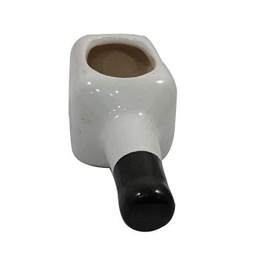 India Meets India Ceramic Flower Vase (White_8X3 Inch) - Image 6