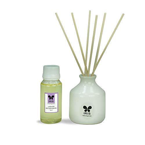 IRIS Reed Diffuser with Ceramic Pot, Lavender, Home Fragrances, Risk Free, Easy to use