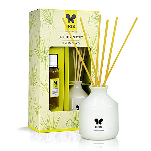 IRIS Reed Diffuser with Ceramic Pot - Lemon Grass - Home Fragrances - Risk-Free - Easy to use - 60 ml - Image 4