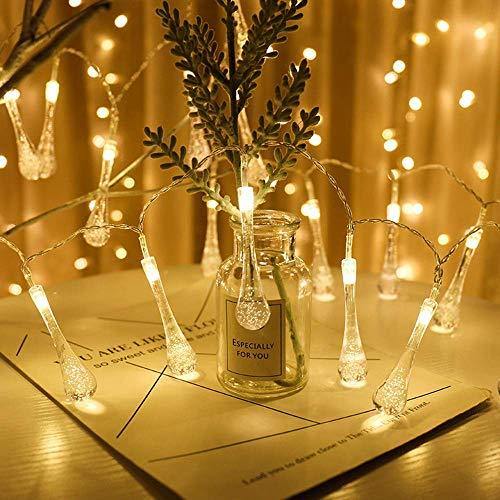 ITMumbai 20LED Crystal Drop Shape Fairy String Lights for Home Lighting Decoration (4 Meter Long Warm White) 2 Pin Plug - Image 3