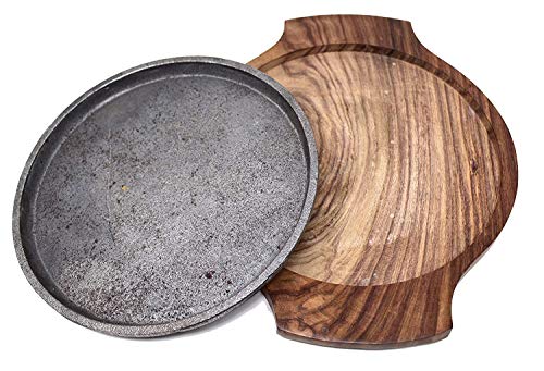 JVIN FAB Wooden Round Base Sizzler Plate Without Handle (11 Inch, Brown) - Image 3