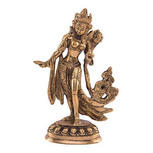 Kartique Brass Goddess Tara Standing on Beautiful Pedestal