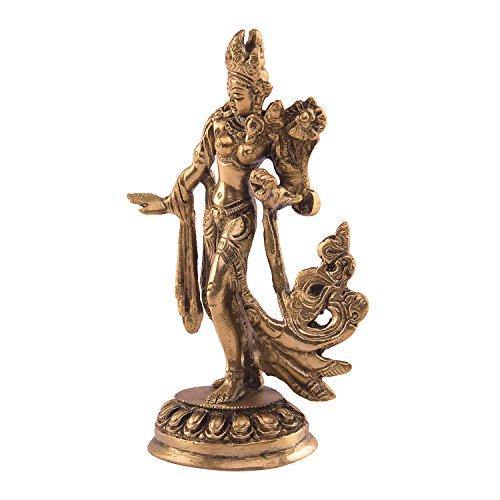 Kartique Brass Goddess Tara Standing on Beautiful Pedestal - Image 3