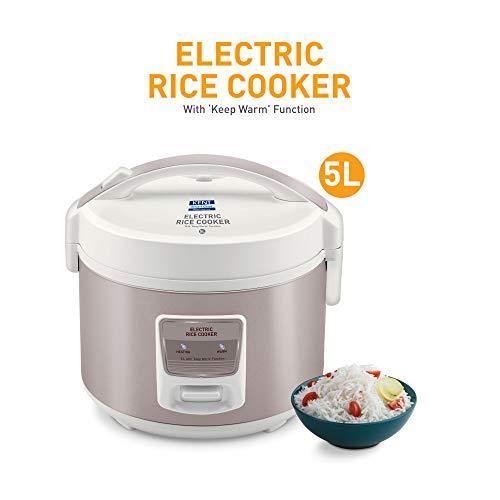 KENT Electric Rice Cooker 5-litres 700-Watt (White and Reddish Grey) - Image 3