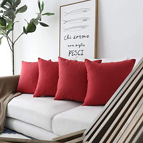 Khooti Jute Cushion Cover, 14x14 (Red)(Pack of 3) - Image 3