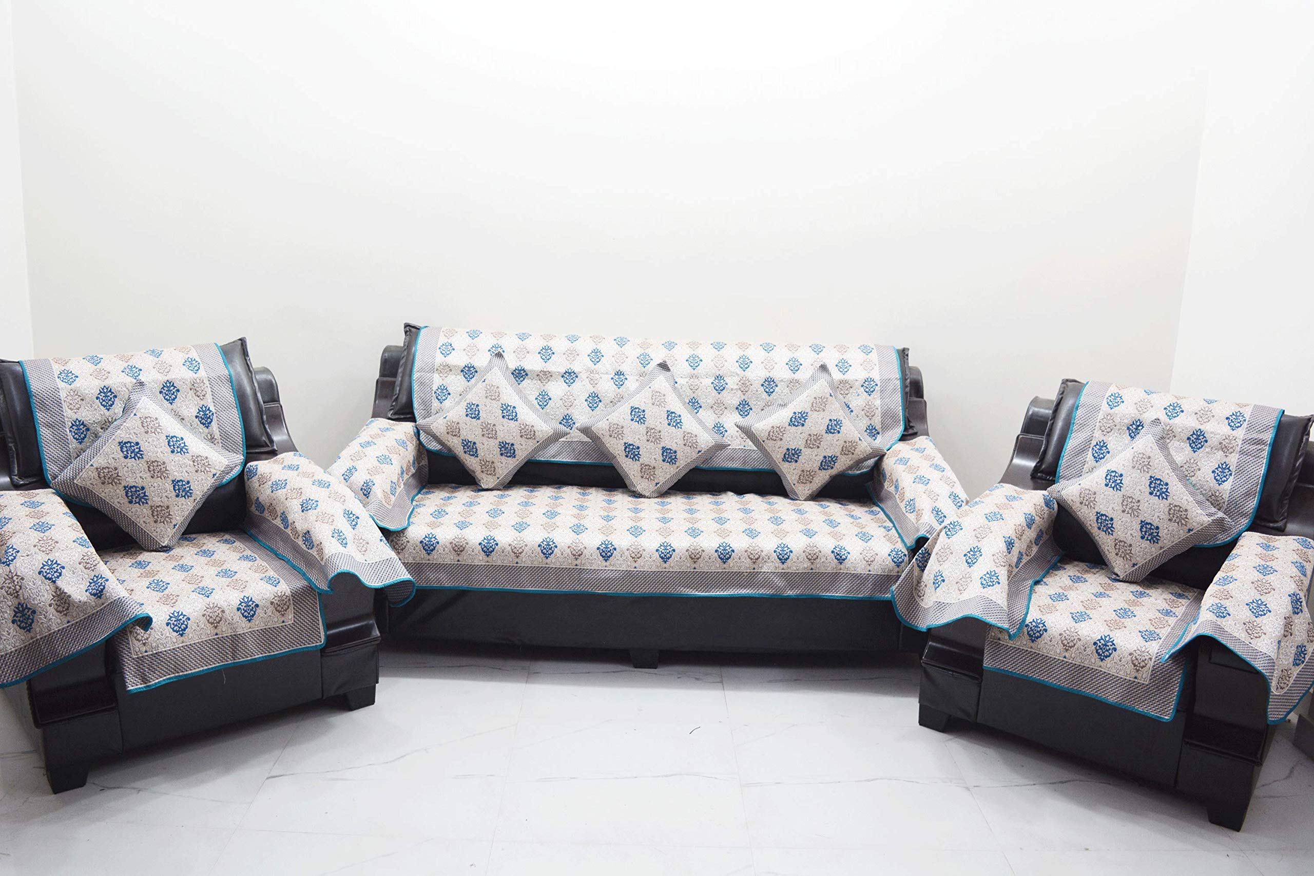 KINGLY Sofa Cover 12PC Set and with Matching Cushion Cover Set of 5PC
